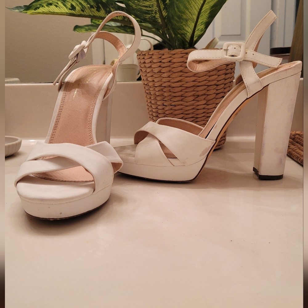 White Chunky Heels